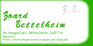 zoard bettelheim business card